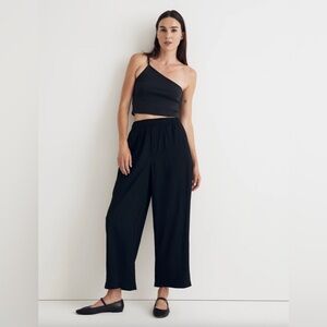 Madewell Straight-Leg Crop Pants in Crinkled Crepe